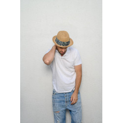 KELA Chapeau petit bord "brooklyn" en paille papier unie | Herman Belgium