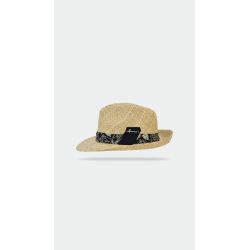AKAR Chapeau grand bord en paille raphia avec un gros grain en tissu | Herman Belgium