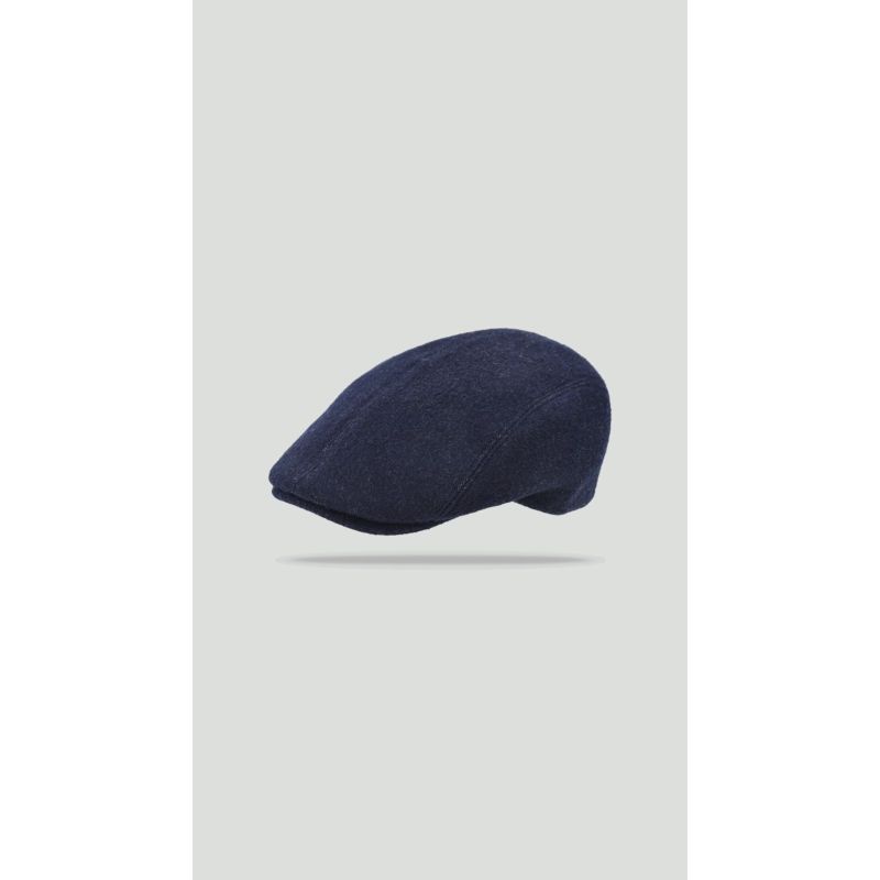 Pony Flat cap in plain wool and cashmere | Herman Belgium