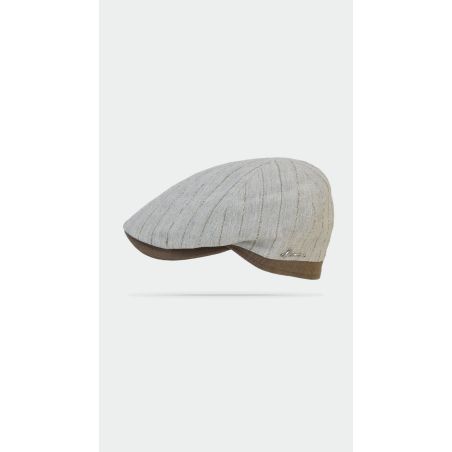 TONILO Casquette plate Casquette 6 côtes bicolore rayée en lin et coton | Herman Belgium