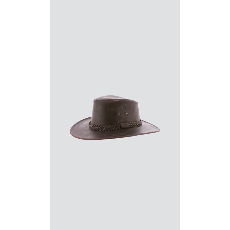 AUSTRALIAN Genuine leather wide brim hat with | Herman Belgium