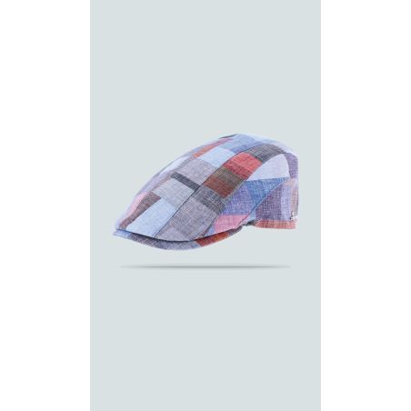 MARLON Flat cap in patchwork fabric | Herman Belgium