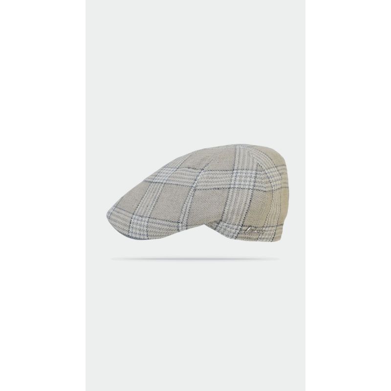 LARTO Casquette plate Casquette 6 cotes au motif pied de poule en lin et coton | Herman Belgium