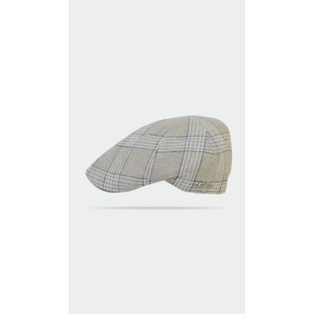 LARTO Casquette plate Casquette 6 cotes au motif pied de poule en lin et coton | Herman Belgium