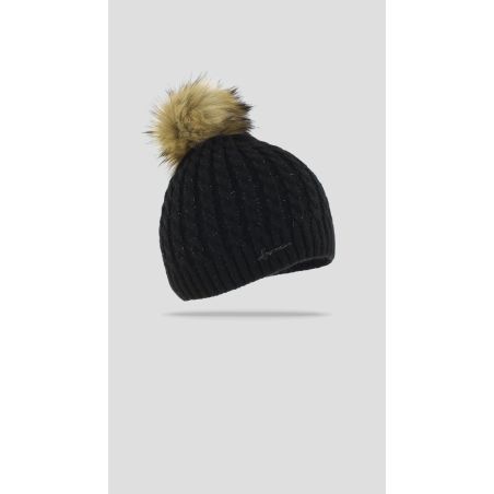 LOUISE 041 Bonnet torsadé uni avec pompon en | Herman Belgium