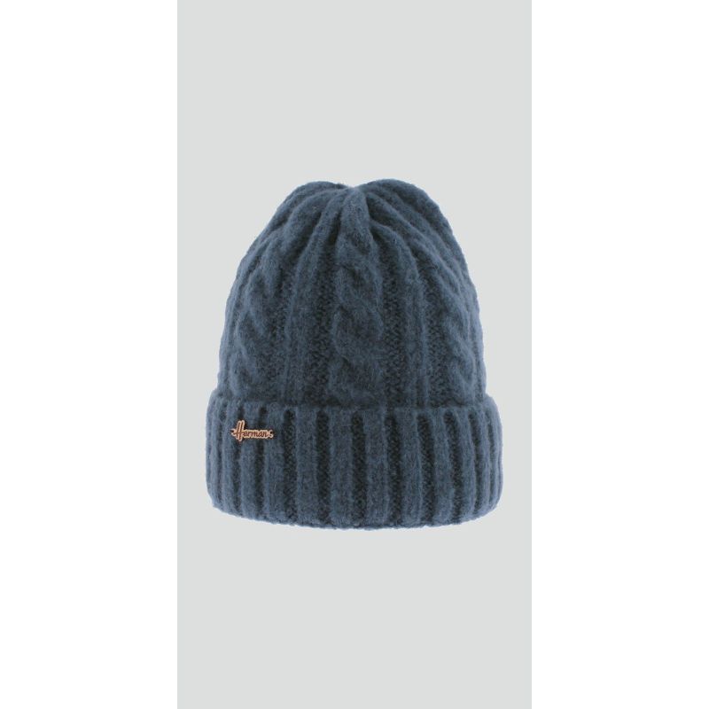EDMOND 135 Adult plain twisted beanie with cuff | Herman Belgium