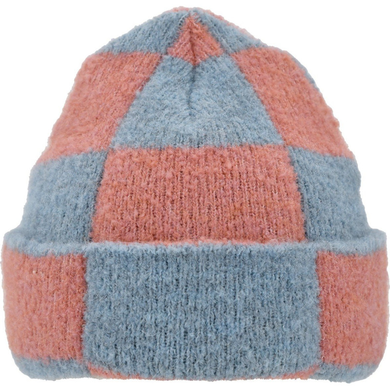 Herman Amia beanie without pompom in blue and pink two-tone wool and alpaca