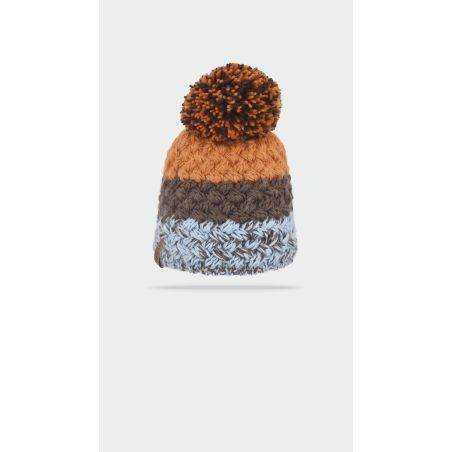 JILOU Bonnet grosse maille mélangé avec badge en laine | Herman Belgium