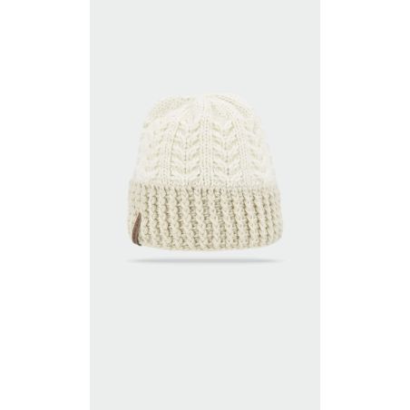 KALO Bonnet grosse maille uni avec badge en laine | Herman Belgium