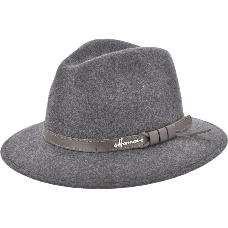 DRAKAINA Wide-brimmed hat in plain wool felt | Herman Belgium