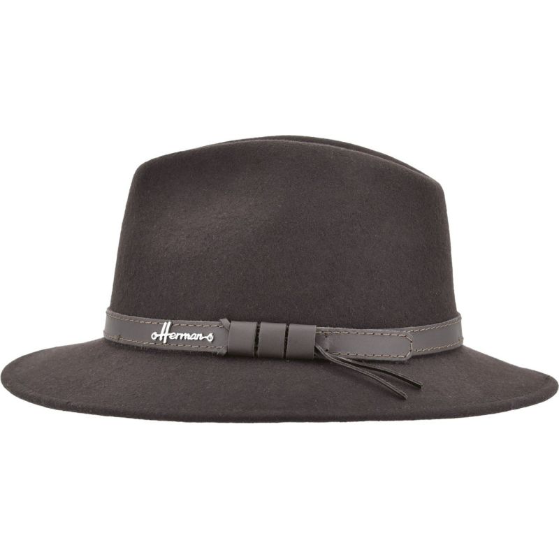 DRAKAINA Wide-brimmed hat in plain wool felt | Herman Belgium