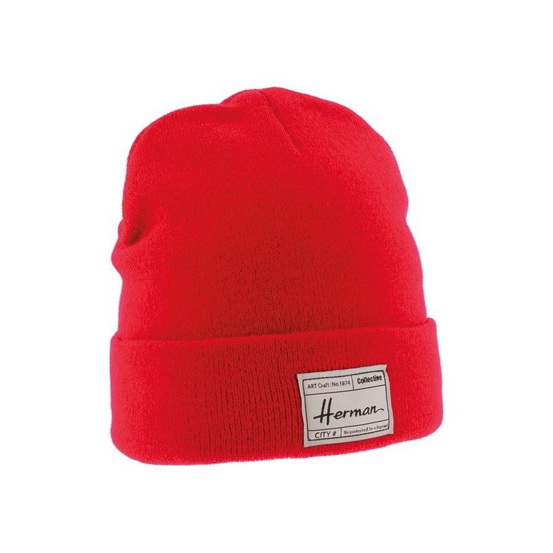 EDMOND 051 Effen gebreide muts met boord en | Herman Belgium