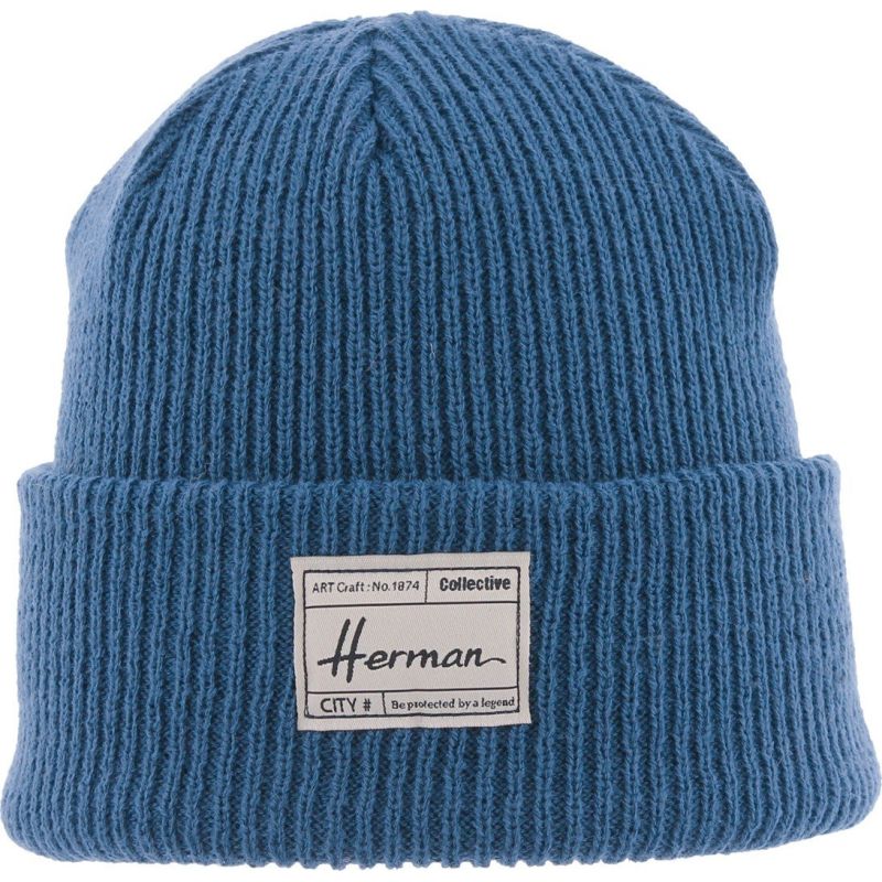 EDMOND 057 Effen geribbelde muts met boord en | Herman Belgium
