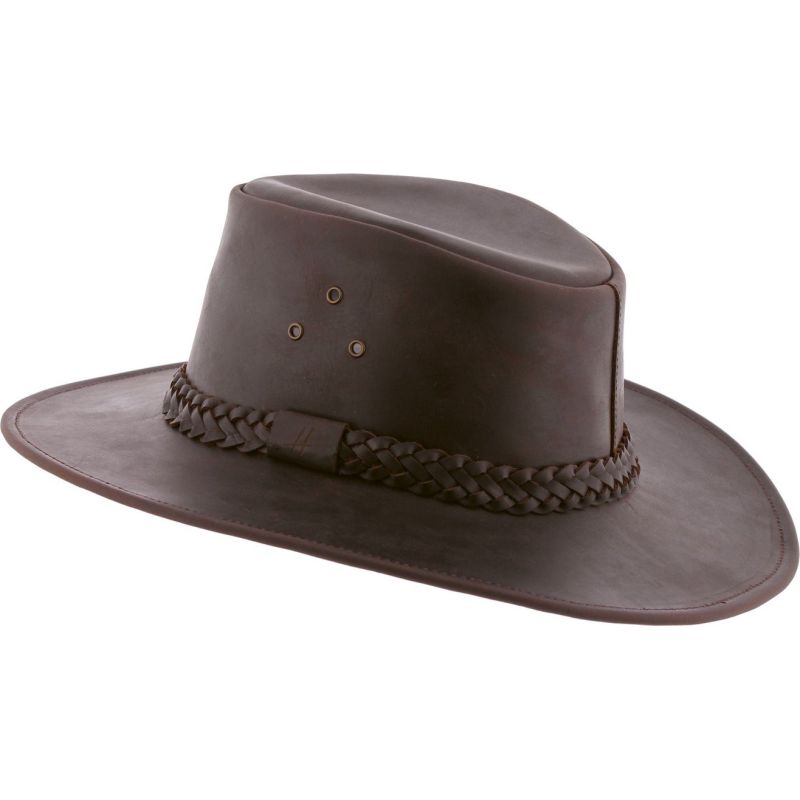 AUSTRALIAN Echte leren hoed met brede rand en | Herman Belgium