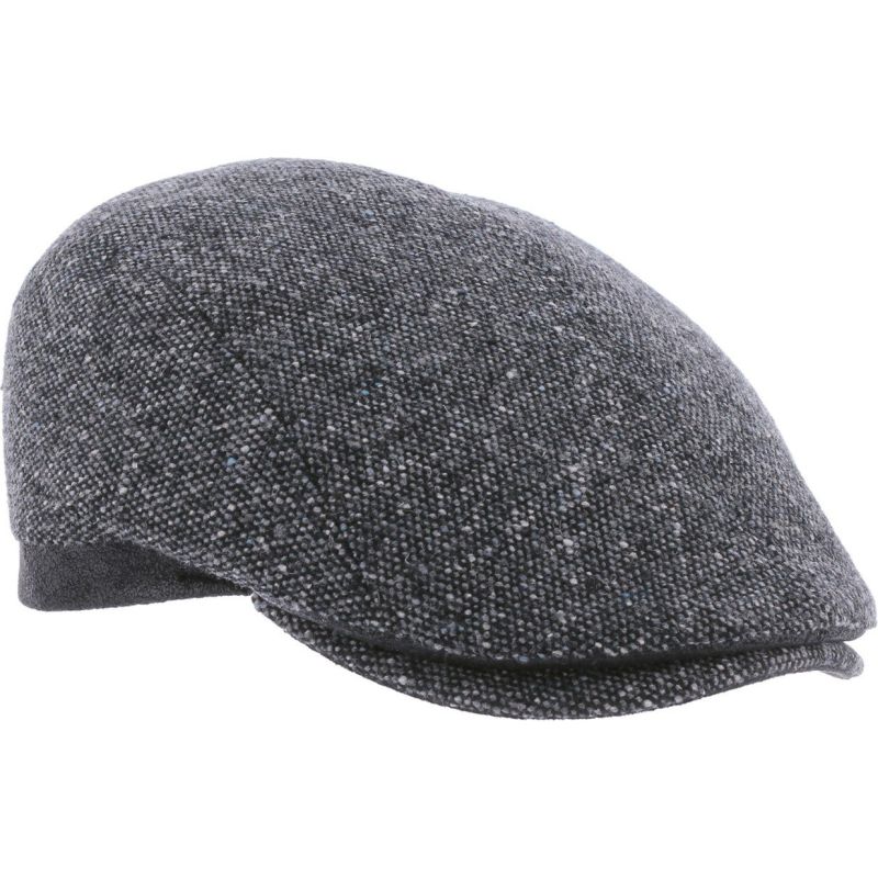 GRASBERG Tweed flat cap with faux leather brim | Herman Belgium