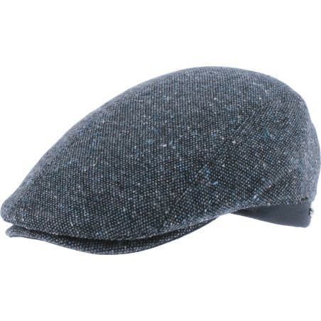 GRASBERG Tweed flat cap with faux leather brim | Herman Belgium