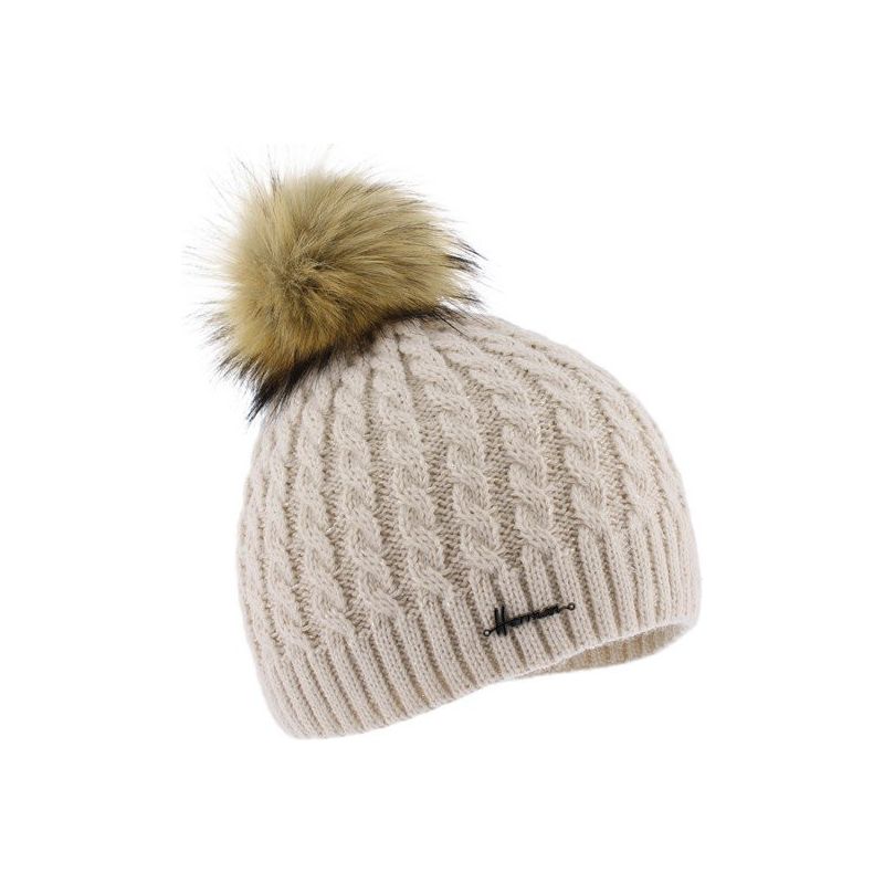 LOUISE 041 Schlichte Zopfmuster-Mütze mit | Herman Belgium