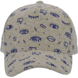 Casquette baseball Herman unie brodée avec un motif abstrait.