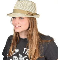 RITZ Chapeau petit bord relevé en paille | Herman Belgium