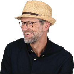 SCOTT Chapeau petit bord en raphia naturel | Herman Belgium