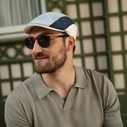 SIMON Driekleurige platte pet. | Herman Belgium