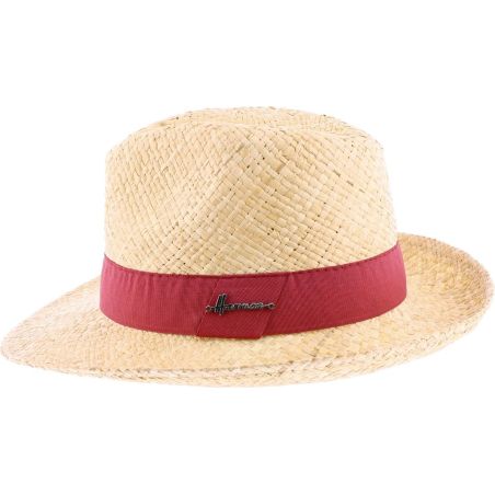 TULUM Effen raffia strohoed met effen | Herman Belgium