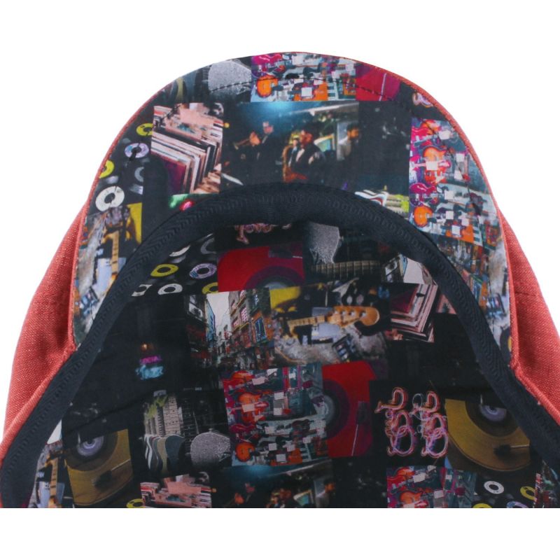 WOODSTOCK Effen platte pet met patroonstof | Herman Belgium