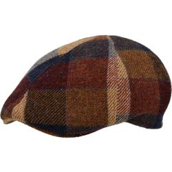 HERMAN flat cap in checked wool pattern