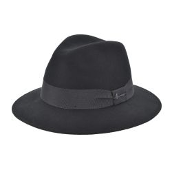 Zaratan plain wool felt hat with black ribbon | Herman Belgium