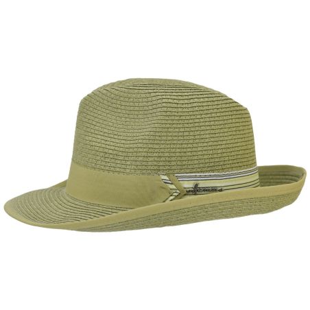 ZAND Chapeau grand bord relevé en paille papier unie avec un gros grain bicolore | Herman Belgium