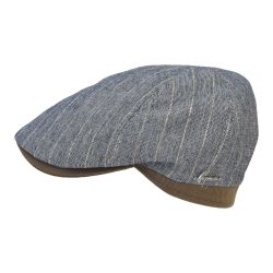 TONILO Casquette plate Casquette 6 côtes bicolore rayée en lin et coton | Herman Belgium