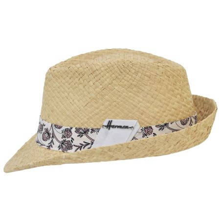 PICUS Chapeau petit bord en paille raphia avec un gros grain en tissu | Herman Belgium