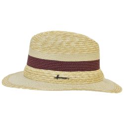 ELMARA Chapeau grand bord rayé en paille naturelle et en paille papier | Herman Belgium
