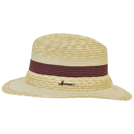ELMARA Chapeau grand bord rayé en paille naturelle et en paille papier | Herman Belgium