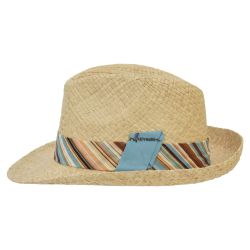 AKAR Chapeau grand bord en paille raphia avec un gros grain en tissu | Herman Belgium