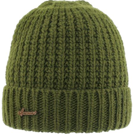 Bonnet Herman adulte avec revers uni tricoté avec 80% de fil de polyester recyclé doublé plush