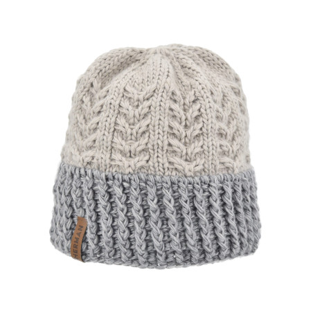 KALO Bonnet grosse maille uni avec badge en laine | Herman Belgium