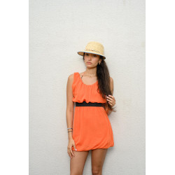 TAMI Casquette en paille Casquette bicolore en paille papier tressée | Herman Belgium