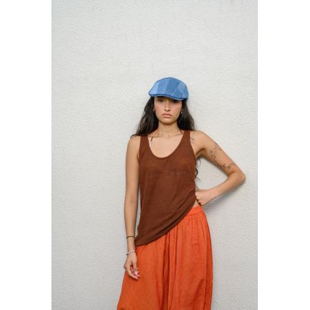 SAAVO Casquette plate en toile de jeans | Herman Belgium