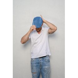 SAAVO Casquette plate en toile de jeans | Herman Belgium