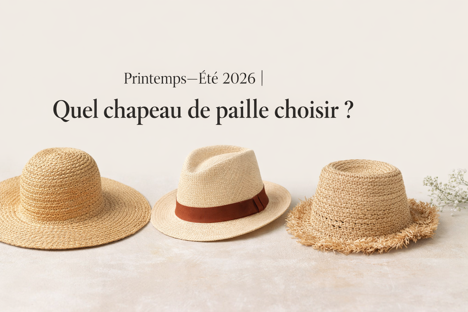 Tendances Printemps–Été 2026 : quel chapeau de paille choisir